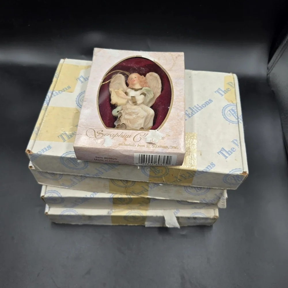 Lot Of 9 Seraphim Classics Angel Ornament Roman Inc New Old Stock In Orig Boxes